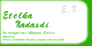 etelka nadasdi business card